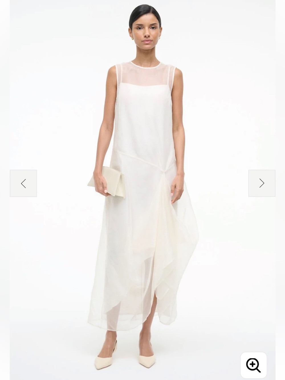 New Season Staud Viola dress ivory XS silk organza
